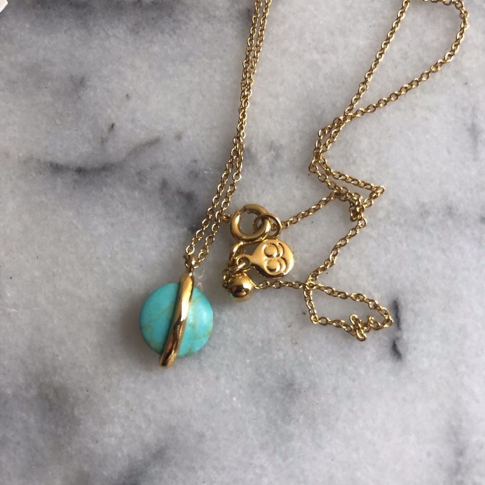 Gorjana Turquoise Marble Pendant Necklace